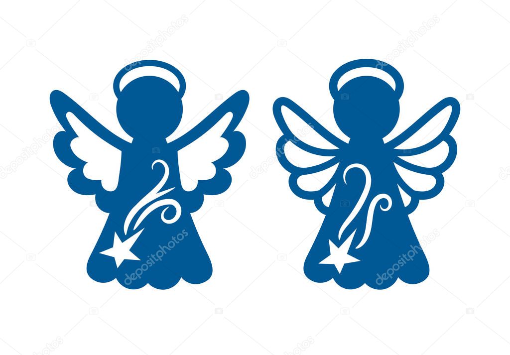 Plantilla de corte por Ángel calado tallado de Navidad