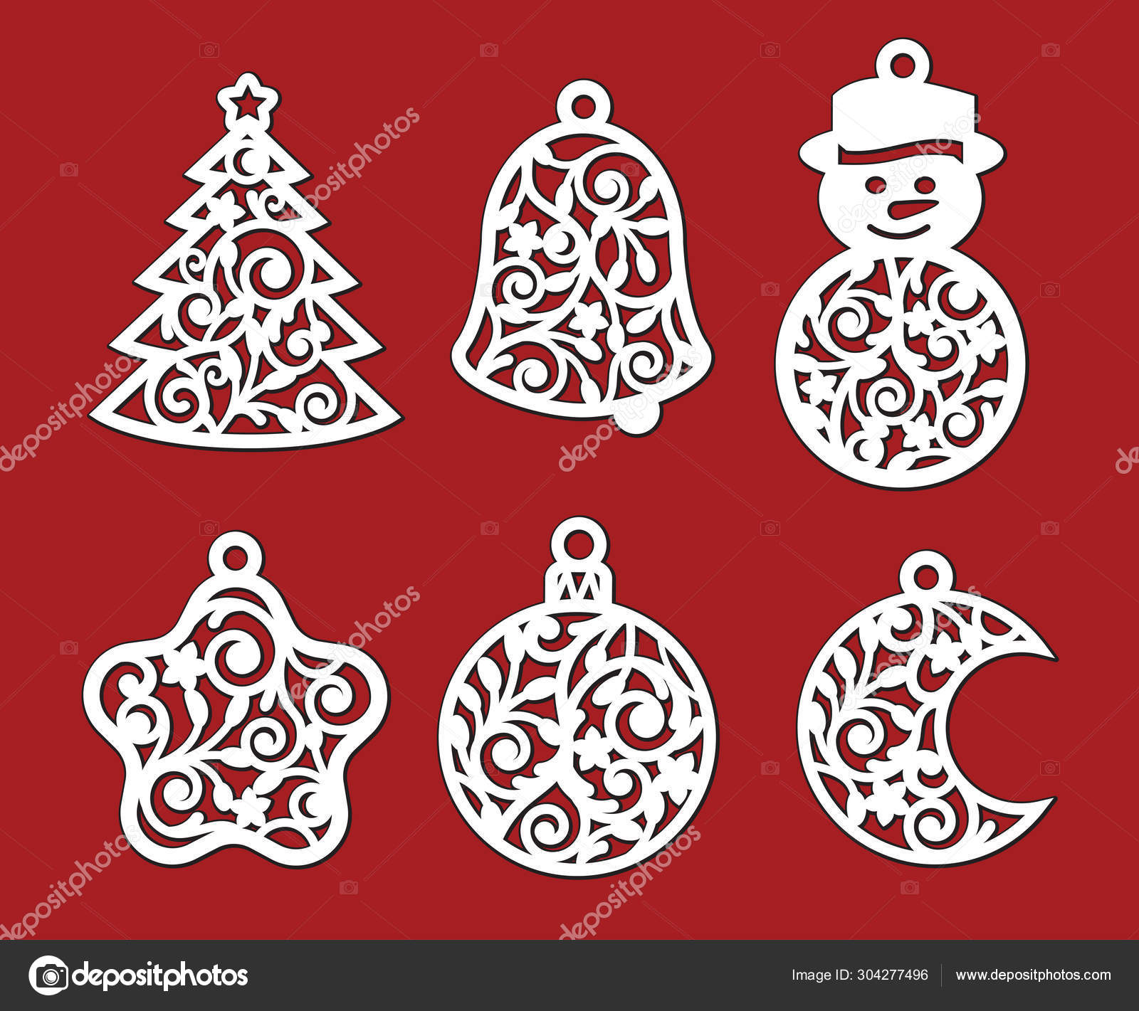 Aunt Jolitee Laser Cut Wood Ornament with Christmas Icon Cutouts