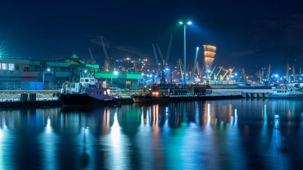 Noche Puerto Mar Negro —  Fotos de Stock