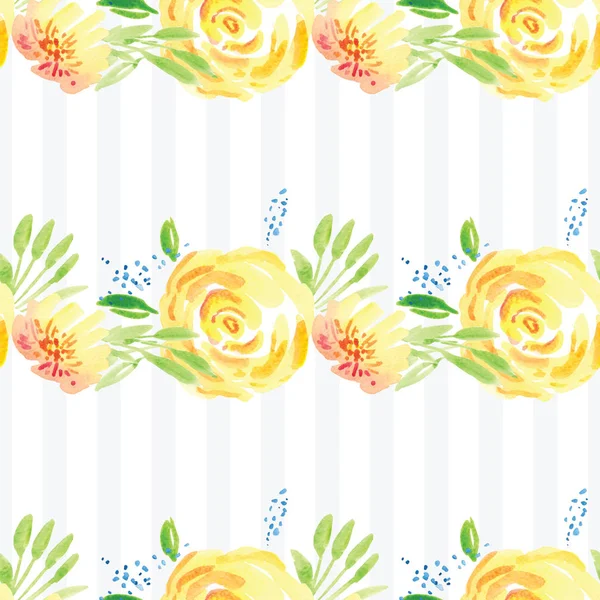 Hand-painted watercolor floral rose Pattern — Stock Photo, Image