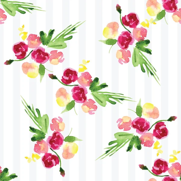Handgemaltes Aquarell-Muster eines Zweiges mit Blumen rosa Magnolienblüte Frühlingskarte — Stockfoto