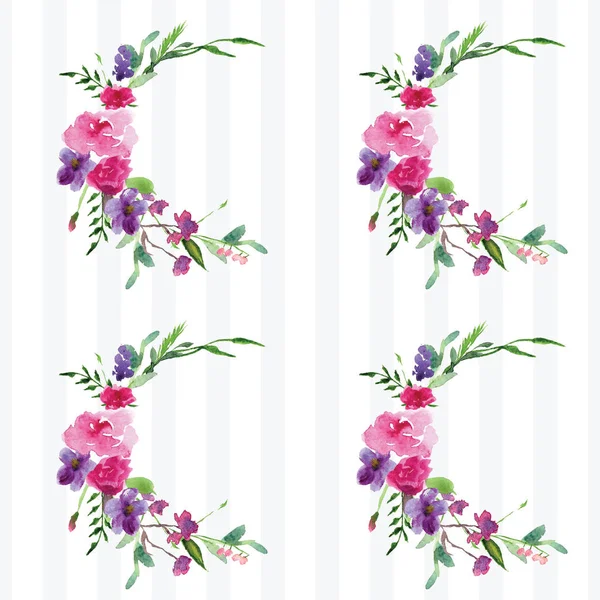 Çiçekli bir dalın elle boyanmış suluboya deseni Pembe Manolya çiçek bahar kartı