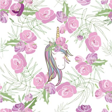 Çiçekler ve hayvanlarla geçmişe dönük illüstrasyon