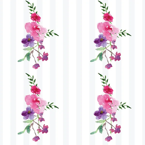 Çiçekli bir dalın elle boyanmış suluboya deseni Pembe Manolya çiçek bahar kartı