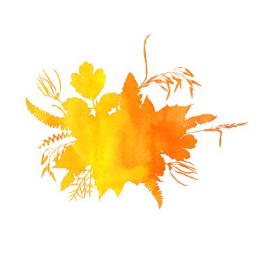 Sonbahar suluboya toplama el yapımı sonbahar yaprakları ve çiçekleri hoş geldiniz