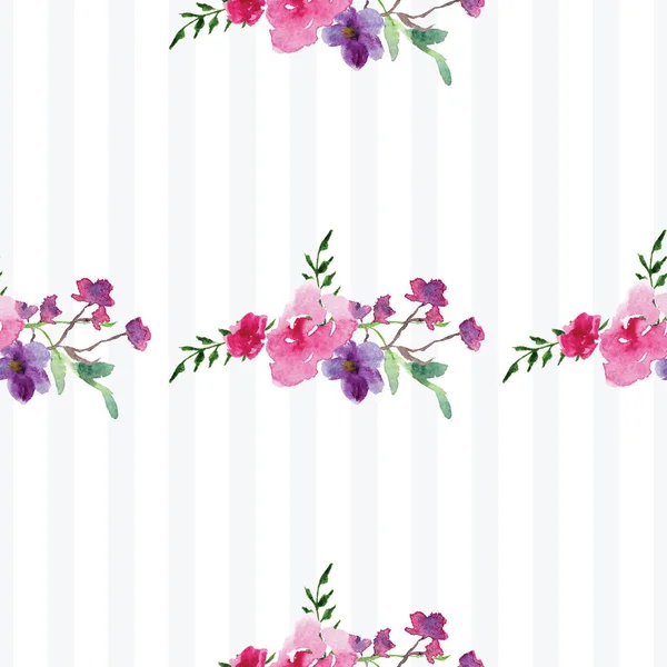手绘水彩画的枝条花粉红玉兰花春卡图案 — 图库照片