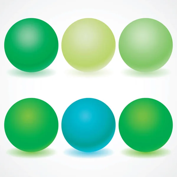 Set of multicolored spheres with shadows — Stock Vector