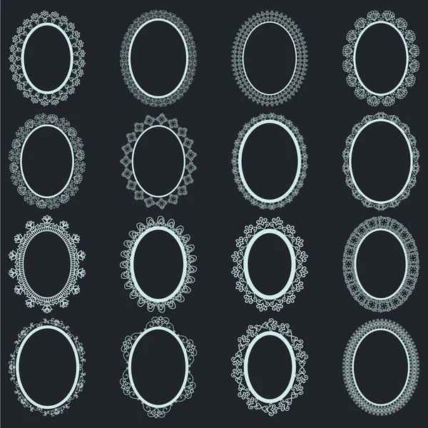 Elegante kanten randen Frames laser gesneden — Stockvector