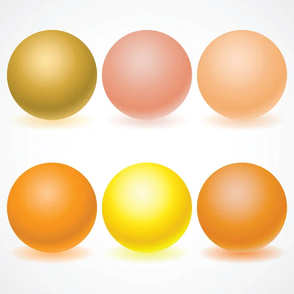 Ensemble de sphères multicolores avec ombres — Image vectorielle