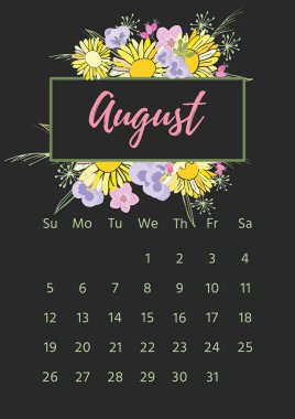 Vintage çiçek takvim 2018