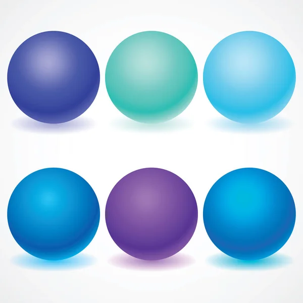 Set of multicolored spheres with shadows — Stock Vector