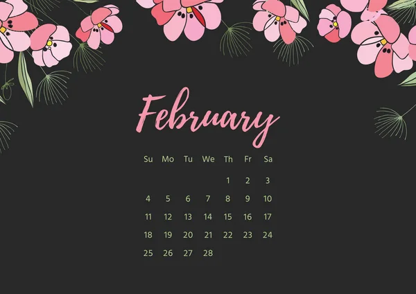 Calendário floral vintage 2018 — Fotografia de Stock