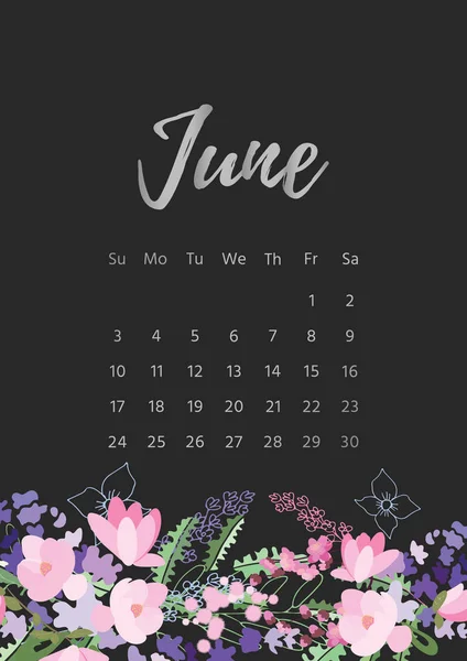 Calendario floral vintage 2018 — Foto de Stock