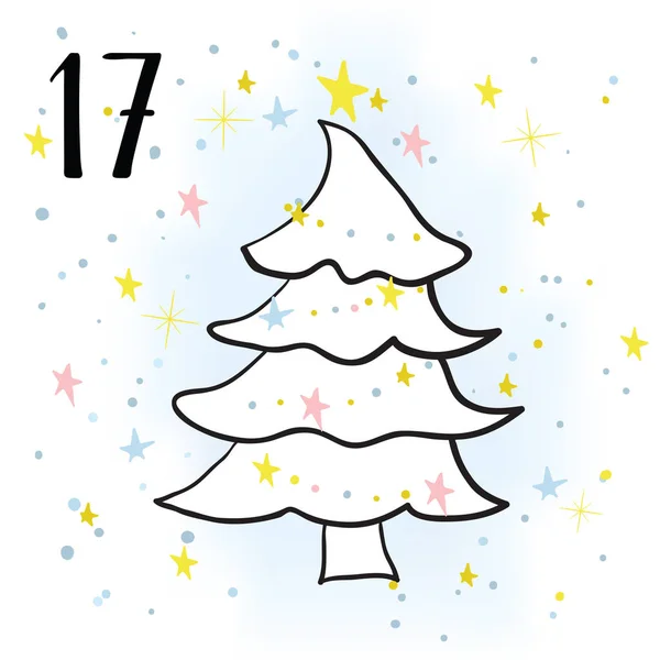 Ilustracja kalendarz adwentowy dla oczekiwania Boże Narodzenie. — Zdjęcie stockowe
