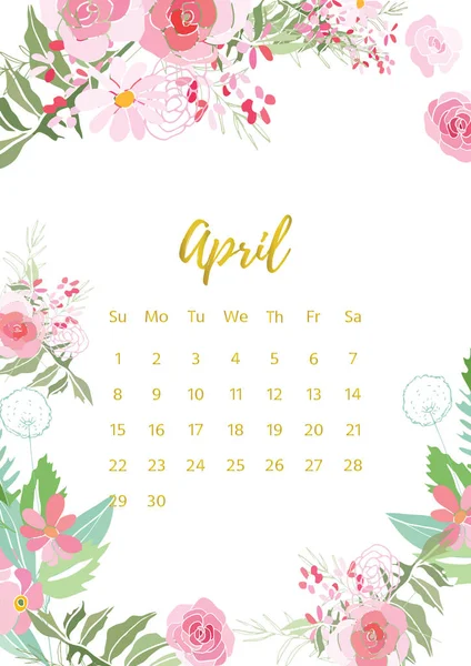 Calendar floral vintage 2018 — Fotografie, imagine de stoc