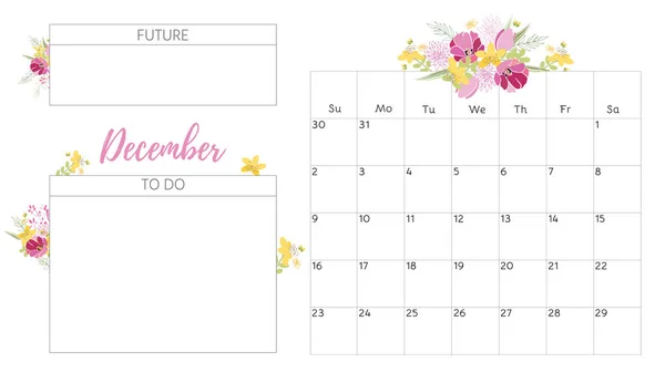 Calendario floral vintage 2018 — Foto de Stock