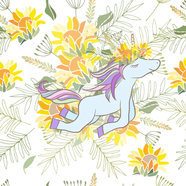 Illustration im Retro-Stil mit Blumen und Tieren — Stockfoto