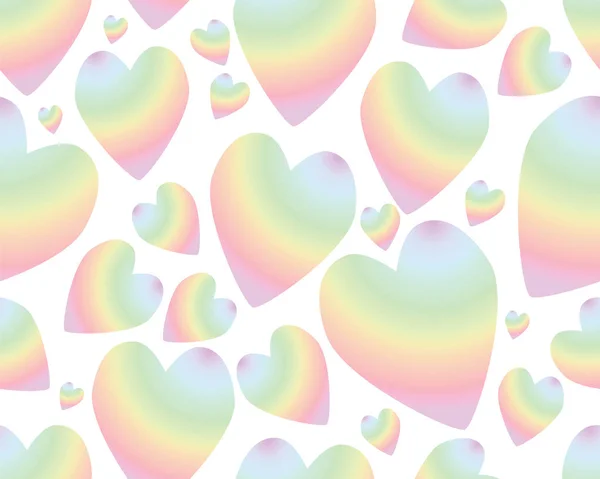 Naadloos met kleurrijke regenboog hart — Stockfoto