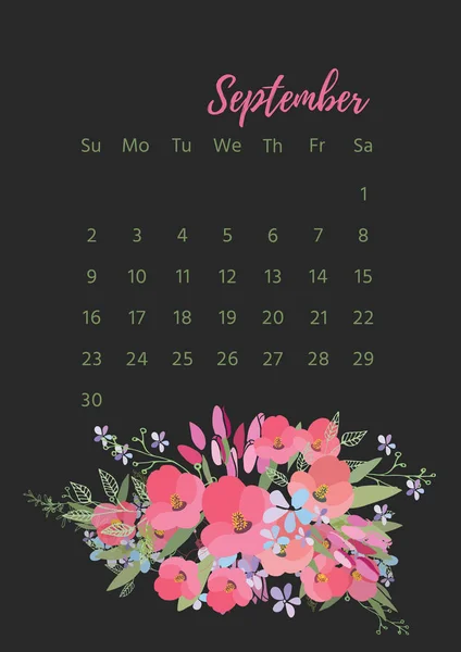 Vintage květinový kalendář 2018 — Stock fotografie