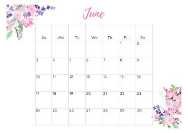 Vintage çiçek takvim 2018