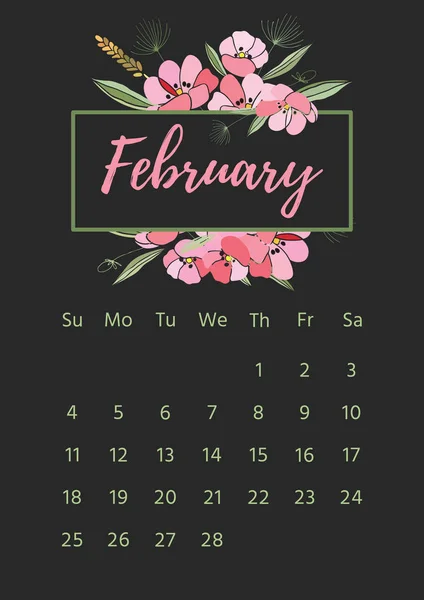 Calendario floral vintage 2018 —  Fotos de Stock