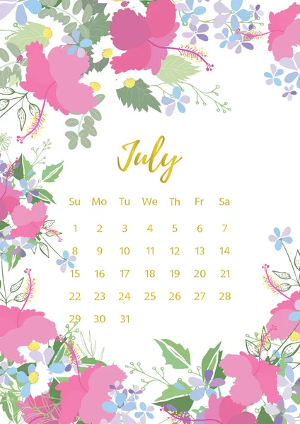 Calendrier floral vintage 2018 — Photo