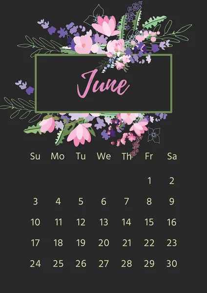 Blumenjahrgangskalender 2018 — Stockfoto