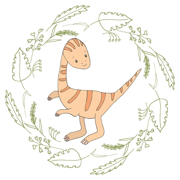 Ilustração com um dinossauro animal de desenhos animados — Fotografia de Stock