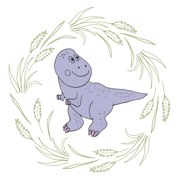 İllüstrasyon karikatür hayvan dinozor ile — Stok fotoğraf