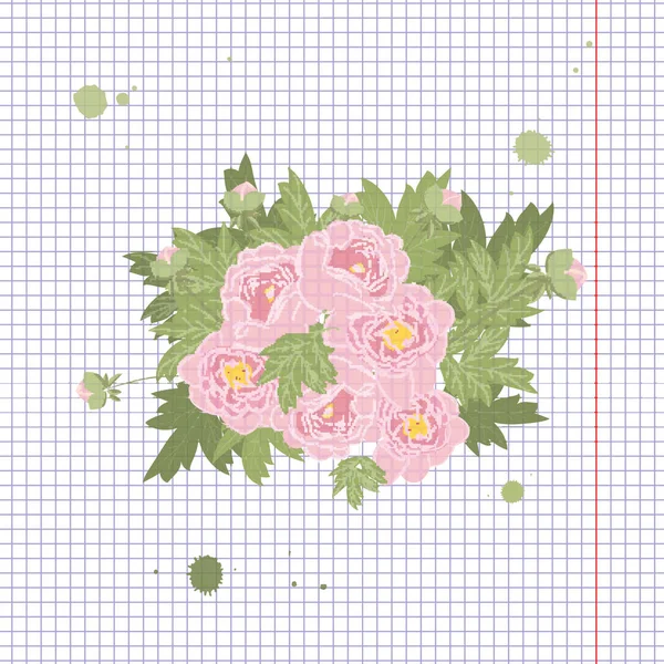 Floral Peony retro vintage background