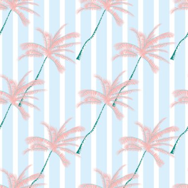  Palmiye ağaçları ile güzel egzotik tropik yaz desen