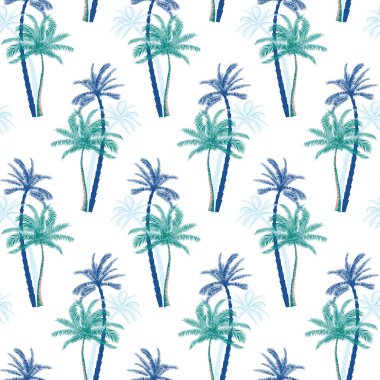  Palmiye ağaçları ile güzel egzotik tropik yaz desen