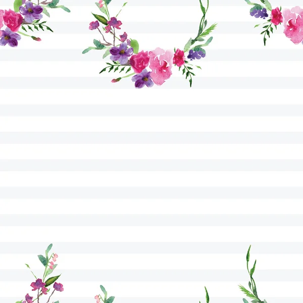 Çiçekli bir dalın elle boyanmış suluboya deseni Pembe Manolya çiçek bahar kartı — Stok fotoğraf
