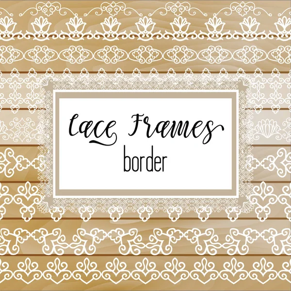Elegancki wycinak laserowy Lace Borders Frames — Wektor stockowy