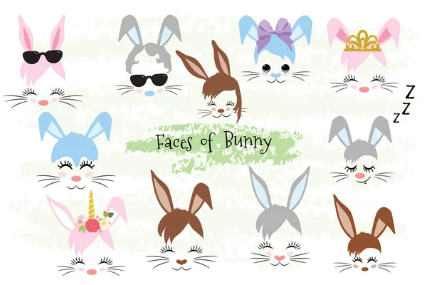 Happy Easter Bunny face Clipart Presente de Páscoa — Vetor de Stock