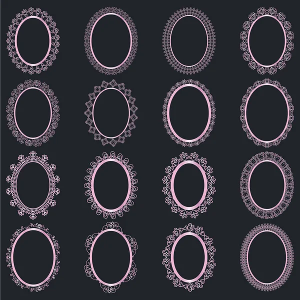 Elégant contours dentelle Frames découpe laser — Image vectorielle