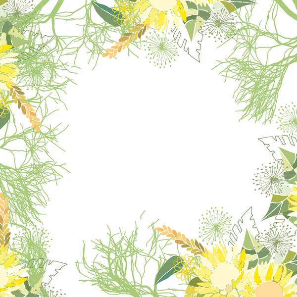 Patrón con flores y hojas de verano sobre un fondo blanco — Foto de Stock