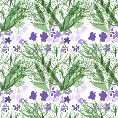 Yaz çiçek ve yaprak üzerinde beyaz bir arka plan ile Seamless Modeli