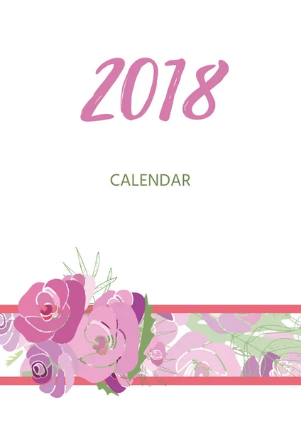 Vintage bloemen agenda 2018 — Stockfoto