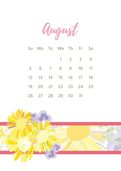 Vintage blommig kalender 2018 — Stockfoto