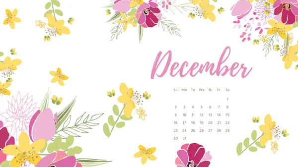 Vintage květinový kalendář 2018 — Stockový vektor