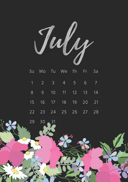 Calendario floreale vintage 2018 — Foto Stock