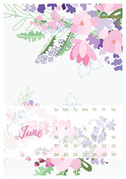 Vintage floral calendar 2018 — Stock Photo, Image