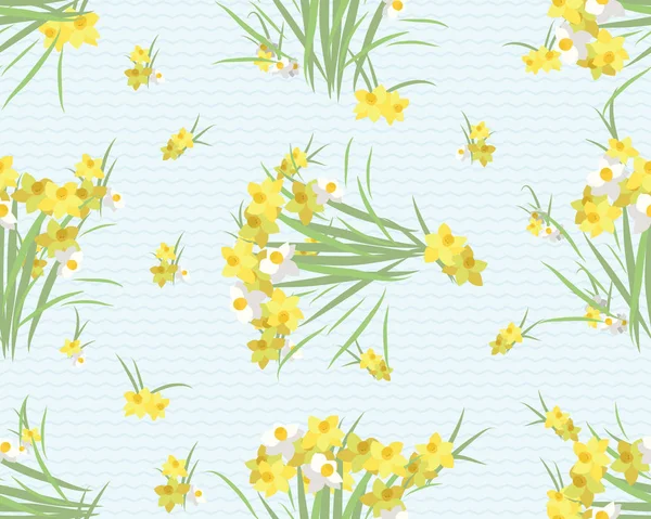 Narciso floral retro fondo vintage — Vector de stock