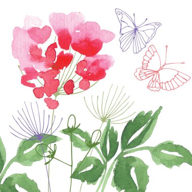 El boyalı kır çiçeği çiçek desenli