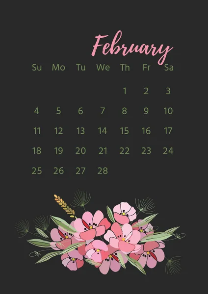 Vintage floral calendar 2018 — Stock Photo, Image