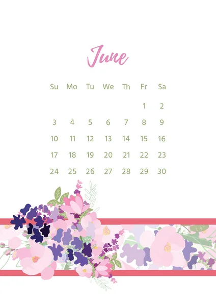 Blumenjahrgangskalender 2018 — Stockfoto