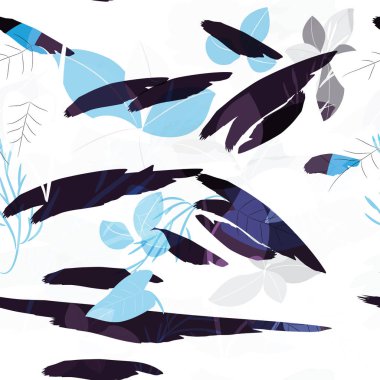 Ağaçlar, dallar, çimenler ve suluboya lekeli askeri kamuflaj dokusu.