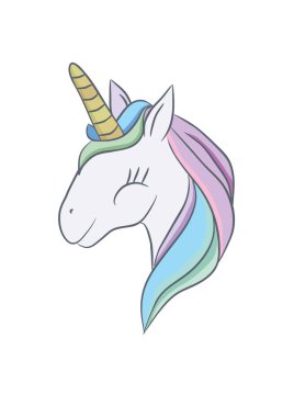 Resimde sihirli bir hayvan unicorn ile