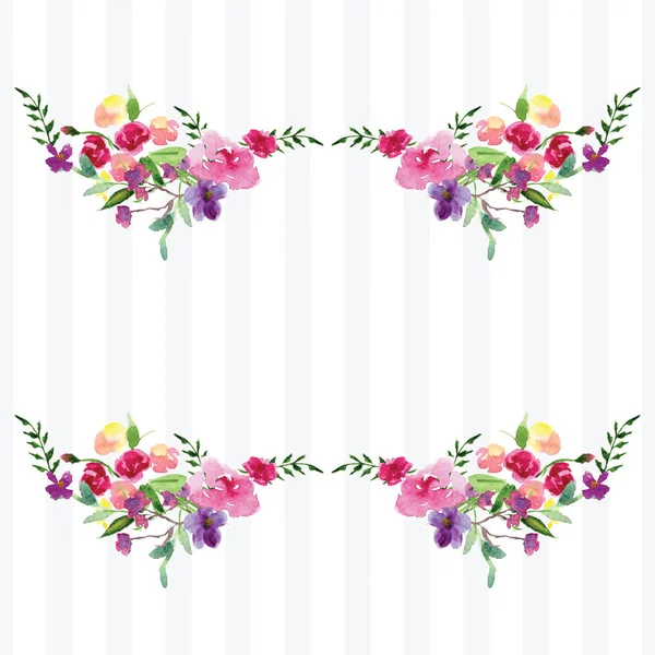 Χειροποίητο υδατογράφημα μοτίβο ενός κλαδιού με λουλούδια ροζ κάρτα άνοιξη λουλούδι Μανόλια — Φωτογραφία Αρχείου